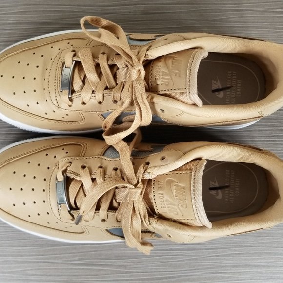 Nike Air Force 1 '07 SE Low Top Beige/Metallic Silver Women's Size 6.5 US / 37.5 - Picture 8 of 10